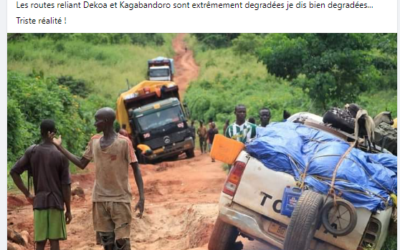 La photo montrant  l’axe Dékoa- Kaga Bandoro dégradé n’a pas été prise en 2024