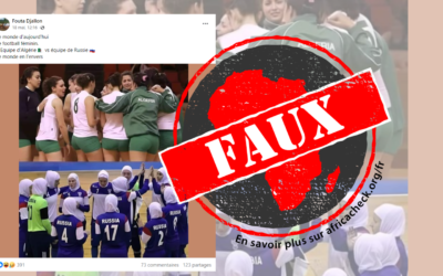 Faux, ces images ne montrent pas les équipes féminines de football russe et algérienne