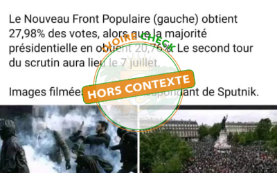 HORS CONTEXTE, ces images n’ont pas été prises après les résultats des législatifs en France le 30 juin 2024