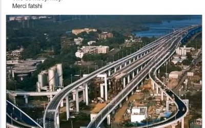 Contexte : cette image ne montre pas la ville de Mbuji-Mayi (RDC), mais plutôt le pont Atal Setu de Mumbai (Inde)