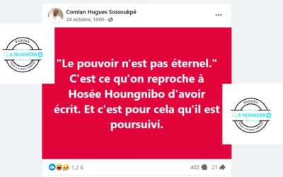 Hosée Houngnibo est-il poursuivi au Bénin pour avoir écrit «le pouvoir n’est pas éternel»? : à nuancer